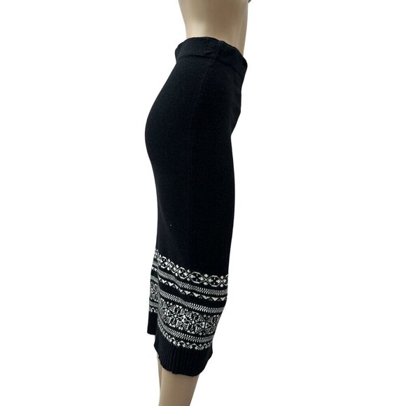 Lauren Ralph Lauren Fair Isle Wool Blend Meziv‎ Sweater Maxi Skirt Black XS NWT - Picture 3 of 10